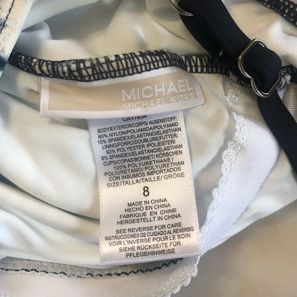 Michael Kors tie dye Logo Ring One-Piece Swimsuit Navy blue Women's 8 - Picture 4 of 4